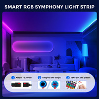 Kit de tira de luces LED RGB USB SMD3535, cinta de luz LED ambiental autoadhesiva regulable que cambia de color para fondo de TV, decoración del hogar