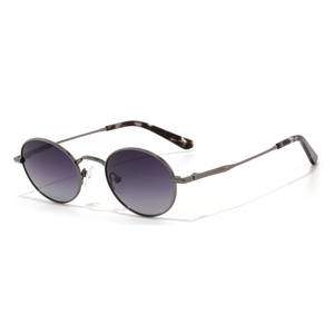Unisex Oval Full Rim Metal Frame <b>Sunglasses</b> Brown Lens UV400 Protection Retro Style Casual Wear for Adults - Product Image 6
