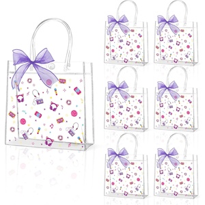 Bolsas de Regalo Transparentes de PVC con Temática de Kpop para Fiestas de Cumpleaños, con Cinta, Bolsas para Dulces y Regalos con Asas, Cantante Popular - Product Image 1