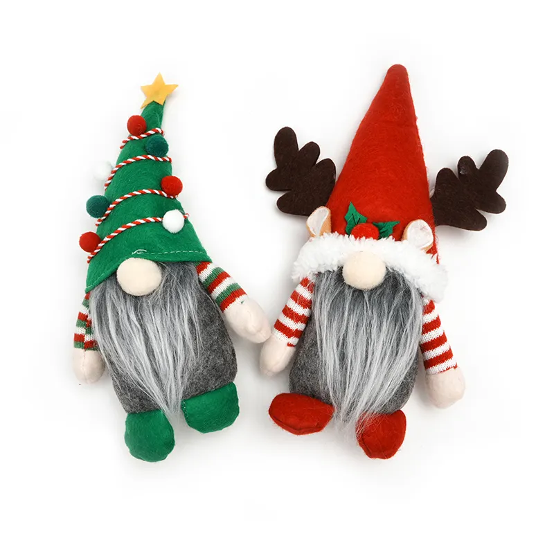 Decoración navideña, adorno de muñeco enano de asta nueva, estilo nórdico, decoración creativa de muñeco de anciano sin rostro de Navidad