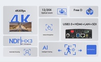 Caméra PTZ 4K 60fps en gros pour fabricants, zoom optique 12x, suivi IA, système de vidéoconférence NDI HX3, diffusion en direct pour églises