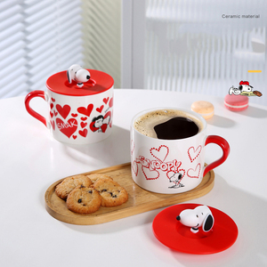 Taza de Cerámica Snoopy de 420 ml con Tapa 3D, Caja de Regalo, Diseño de Corazón, Taza de Café para Parejas, Regalo para el Día de la Madre, Venta al Por Mayor - Product Image 2