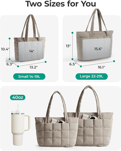 Bolsa de mano expandible de nylon personalizada para mujer, bolsa de trabajo acolchada, bolsa de transporte acolchada para viajes y gimnasio - Product Image 6