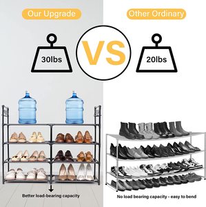 Metal Shoe Rack Shoe Organizer Stand Stackable Large Storage Organizer for Living Rooms and Home Shoe Racks for Home Versatile - Product Image 5