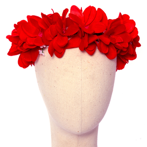 Fabrik Lieferant KN-he009s 50CM künstliche Samt Plume ria elastische Stirnband Hawaii Frauen Kopf bedeckung Hula Mädchen Krone Blume <span class=keywords><strong>Galand</strong></span> - Product Image 5