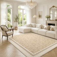Tapis Crème Style Luxe pour Salon et Chambre – Nouveau, Lavable, Nettoyable, Doux, Facile d'Entretien, Imperméable, Qualité Supérieure Française