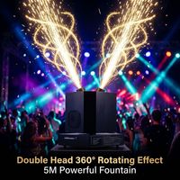Mesin Percikan Api Dingin Putar Ganda 1200W Grosir, Rotasi 360 Derajat, Efek Air Mancur Panggung, DMX512 untuk Acara Pernikahan