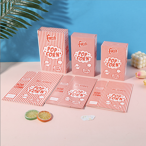 Tùy chỉnh thiết kế chất lượng cao Vuông Sọc hộp đựng thức ăn bịt kín phân hủy sinh học óng ánh bỏng ngô hộp giấy - Product Image 2