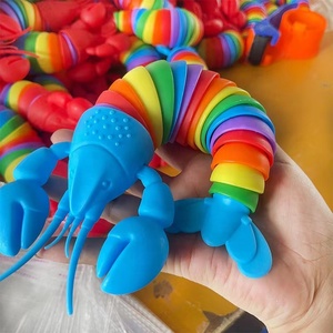 Trẻ em cảm giác đồ chơi thực tế 3D khớp nối hình dạng tôm hùm đồ chơi vui nhộn bò cứu trợ áp lực Squishy đồ chơi với ánh sáng - Product Image 5