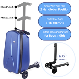 A-bst High Quality Aluminum 120 Degree Rotation Kids Scooter Luggage <strong>Suitcase</strong> 3wheels <strong>Foldable</strong> Durable Scooter <strong>Suitcase</strong> for Kids - Product Image 4