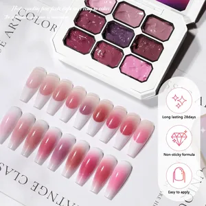 Gel UV/LED semi-solide rose 9 couleurs à haute saturation pour manucure Y2K en salon - Product Image 4