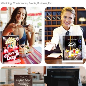 Brightness Adjustable Desktop Advertising <b>Light</b> Box Display A4 Size Tabletop <b>LED</b> Sign Holder for Restaurants <b>Bars</b> - Product Image 6