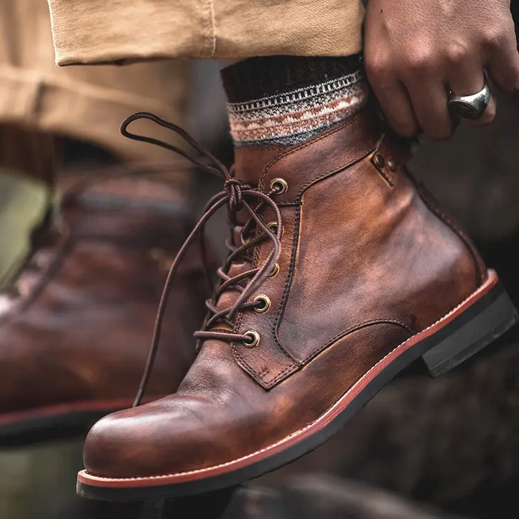 Новое поступление, оптовая продажа с фабрики, мужские ковбойские байкерские ботинки средней длины с вышивкой, ботинки челси Martin в западном стиле