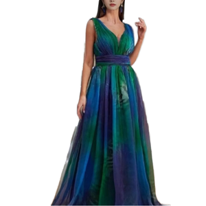 Robe fourreau en mousseline de soie pour femme, couleur bonbon, à sequins, col halter, dos nu, taille naturelle, avec soutien-gorge intégré, grande taille, en cachemire, pour soirée d'été - Product Image 1