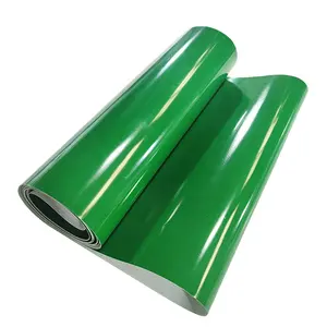 Miuki chống tĩnh tự nhiên mịn màu xanh lá cây 2.0mm Độ dày băng tải PVC với Polyester trong ngành công nghiệp khác nhau