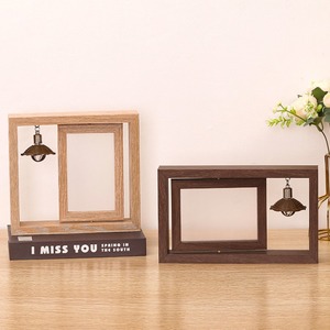 Marco de fotos de madera giratorio de doble cara de 6 y 7 pulgadas para decorar la mesa, regalos personalizados para parejas, marco de fotos conmemorativo A4 - Product Image 1