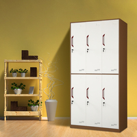 Style moderne Armoire de rangement à 6 portes en métal Armoire de rangement en acier pour salle de sport Vestiaire bon marché à vendre