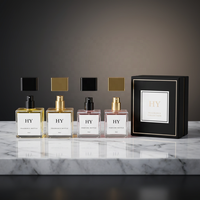 Flacons de Parfum Cubiques en Verre Épais de Luxe 30ml 50ml avec Col Sertissable et Bouchons Carrés Noirs et Or Élégants avec Pompe Vaporisateur