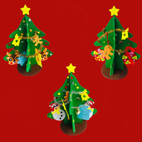 Kits d'artisanat pour enfants avec des motifs de Père Noël et de rennes, arbres de Noël en peluche faits à la main et écologiques