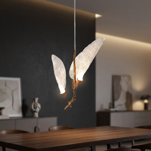 All-copper <b>Light</b> Luxury Living Room High-ceiling Villa Duplex Building Large <b>Leaf</b> Resin Crystal Chandelier Staircase Lamp - Product Image 2