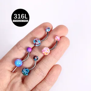 Fashion Unisex Colorful Ball Sexy Navel Belly Button Rings Body Cartilage Piercing Jewelry
