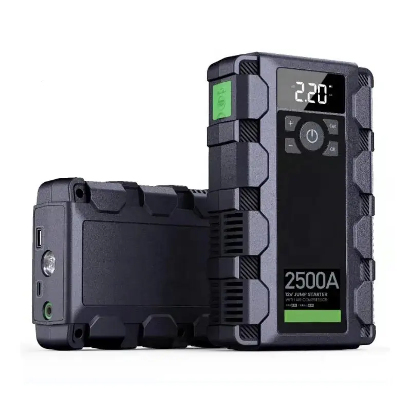 2023 Neuer Smart Portable Auto Battery Jumper Starter Power Bank Auto-Starthilfe mit Luft kompressor in einem