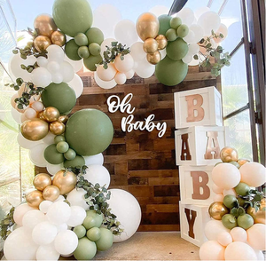 Kit d'arche de ballons en latex vert menthe et blanc métallisé avec confettis, pour Jungle Safari, <span class=keywords><strong>WILD</strong></span> ONE, Anniversaire, Fête des Mères, Mariage, Événement - Product Image 6
