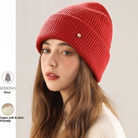Bonnet unisexe en velours de lapin 100 % laine, jacquard tricoté, double épaisseur, chaud, protection des oreilles, petit poil, pour l'automne et l'hiver, anti-froid
