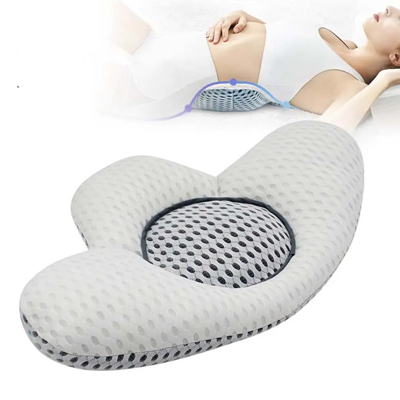 Travesseiro de apoio de cintura de algodão para dormir, almofada de proteção 3D para dormir na cama, almofada de proteção 3D para trigo sarraceno