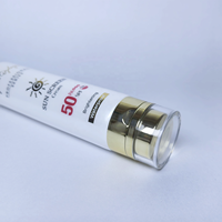 Tube de soin de luxe avec capuchon à clapet doré brillant pour crème solaire, nettoyant visage, lotions hydratantes, masque facial – Personnalisable