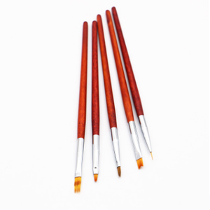 Red Sable Nail Art <b>Brush</b> Set Flat Hair Wooden Handle Crimped Ferrule Painting Drawing Liner Tool for Acrylic Gel Manicure Salon - Product Image 5