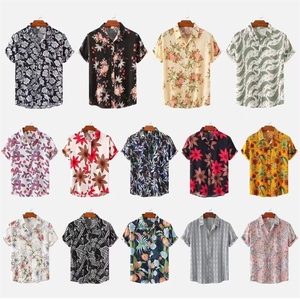 Échantillon gratuit Chemise à manches courtes à carreaux floraux coupe ample 2023 Chemise hawaïenne chemises d'été pour hommes imprimés hawaïens - Product Image 5