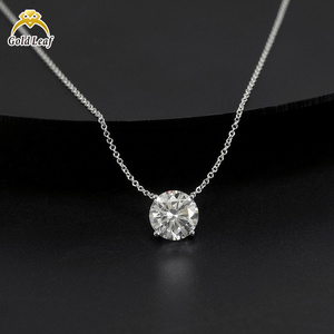 Collar con Colgante de Diamante CVD Cultivado en Laboratorio Goldleaf, Certificado IGI, Corte Brillante, 1/2/3 Quilates, Oro Blanco de 10k/14k/18k para Mujer - Product Image 3