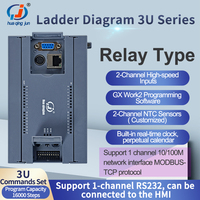 Huaqingjun 16DI 16DO Salida de relé PLC RS485 232 Diagrama de escalera GX Works2 Software 2AI 2AO 0-20mA Modbus PLC para automatización