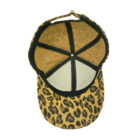 Op maat gemaakte gepersonaliseerde design luipaardprint met diamanten versiering, 6-delige baseballcap, snapback cap met metalen gesp