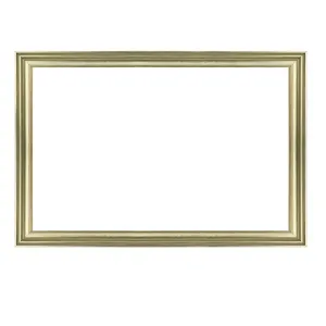 Marco de espejo de madera de hoja dorada de G12280-1A-G para baño, moldura de marco de madera de alta calidad, personalizable en cualquier tamaño