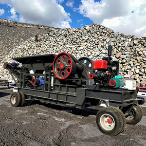 Direktverkauf ab Werk PE400*600 <span class=keywords><strong>Diesel</strong></span>-Motor Mobiler Backenbrecher für Zerkleinerte Granit-, Basalt- und Kalkstein-Backenbrecher mit Förderband - Product Image 1