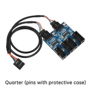 Splitter USB 9Pin, Header Splitter Antarmuka USB Female, Kabel Ekstensi 1 ke 2, Adaptor 9Pin 1 ke 4, Konektor HUB USB, Catu Daya - Product Image 5