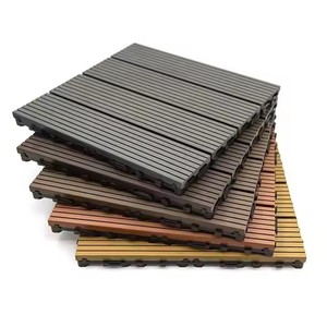 Dalles de terrasse en composite bois-plastique (WPC) à emboîtement, revêtement de sol en <span class=keywords><strong>parquet</strong></span>, dalles de terrasse extérieures à faire soi-même - Product Image 2