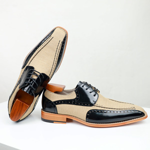 Chaussures Oxford en cuir véritable de style britannique haut de gamme, à lacets, bout pointu, fabriquées à la main, pour marié, toutes saisons - Product Image 2