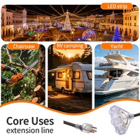 Cable de Extensión SJTW de 30.5m con Enchufe Nema, Resistente al Agua para Exteriores, Cable de PC de 14/3 AWG de Alta Resistencia, con Iluminación LED, para Cortacésped, Uso con Computadora, con Certificación VDE y CE