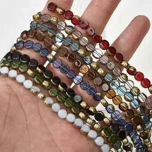 JC crystal beads collana fatta a mano con perline di cristallo di perle di vetro di colore piatto rotondo da 6mm all'ingrosso per gioielli da donna
