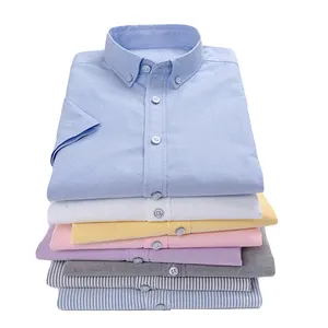 Oxford Pano Camisa Fabricante Homens Trabalho Algodão Camisa Manga Longa Negócio Luxo Personalizado Camisa Bordada