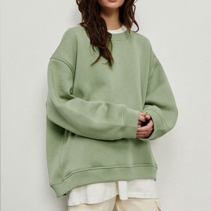 Maglioncino Oversize in pile Oversize da donna autunno inverno nuovo stile di strada stile Oversize massello ampio girocollo felpe - Product Image 5