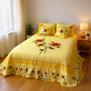 Edredón King Size de Girasoles con Sábanas y Cortinas a Juego - Product Image 2