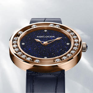Reloj AGELOCER Original Baikal con Esfera de Perla Natural, Reloj de Cuarzo con Diamantes para Mujer, Reloj de Pulsera de Acero con Caja - Product Image 3
