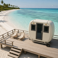 Trailer Camper Mini Portabel Beroda, Mudah Disimpan, Serbaguna untuk Berkemah & Bisnis