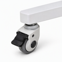 Chariot de scanner intra-oral mobile, poste de travail médical avec support VESA, étagères à deux niveaux et roulettes verrouillables