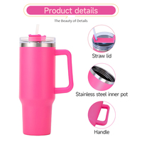Harga Grosir Tumbler Travel Ramah Lingkungan Bebas BPA dengan Logo Kustom, 40oz, Stainless Steel, Dilengkapi Pegangan dan Sedotan, Vakum Terisolasi