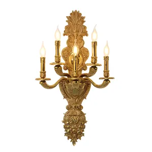European Baroque Wall Lamps Indoor Wall Light For Hallway Art Deco Living Room Brass Gold Sconces Wall Lights
